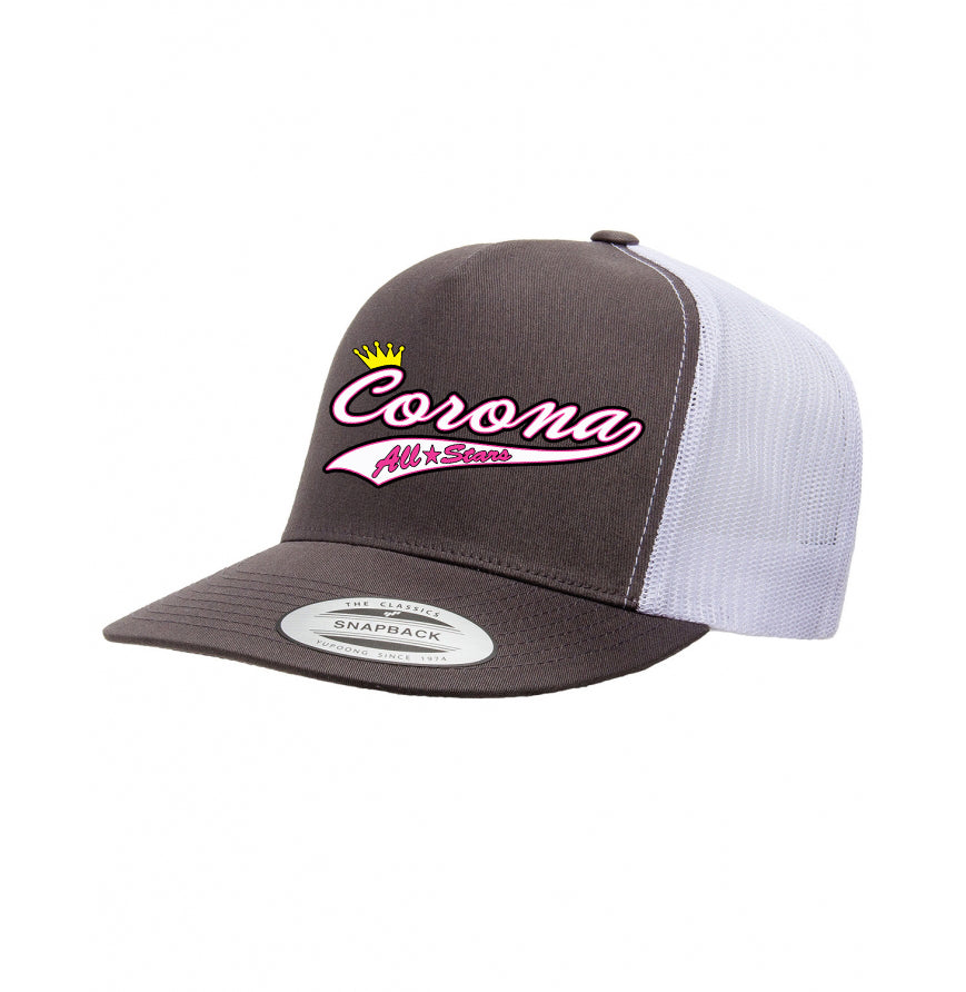Corona All Stars Snapback Trucker Hat - Gray/White (Style 2)