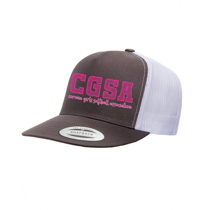 Corona Softball Snapback Trucker Hat - Charcoal/White (Style 6)