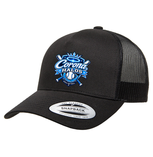 Corona Halos Snapback Trucker Hat - Black