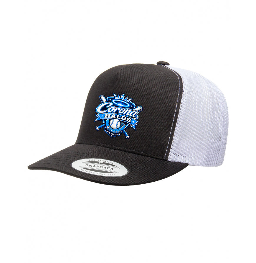 Corona Halos Snapback Trucker Hat - Black/White