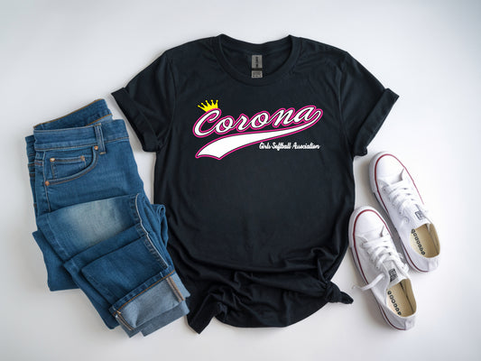 Corona Softball Softstyle T-Shirt - Black (Style 4)