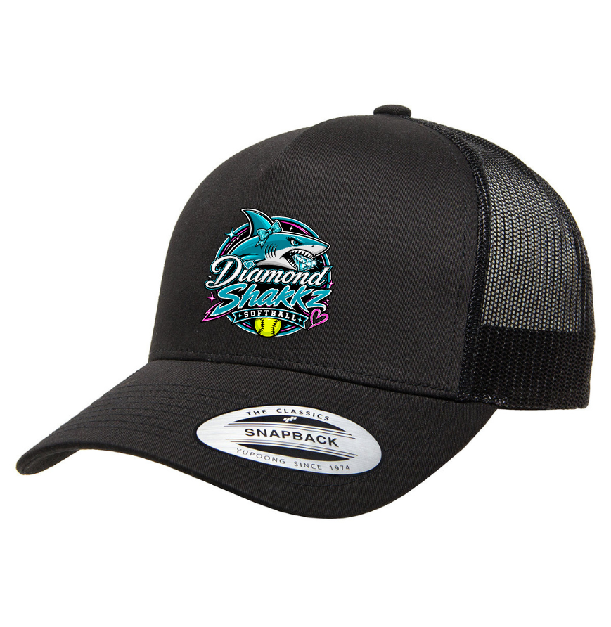 Diamond Sharkz Snapback Trucker Hat - Black