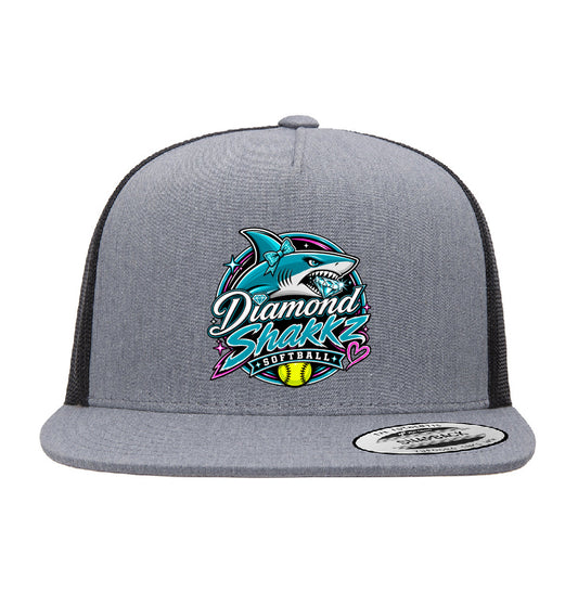 Diamond Sharkz Snapback Trucker Hat - Gray/Black