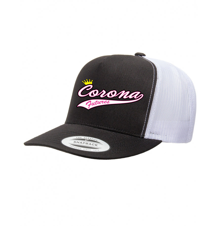 Corona Futures Snapback Trucker Hat - Black/White (Style 2)
