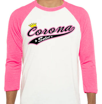 Select Raglan 3/4 Sleeve T-Shirt - Hot Pink