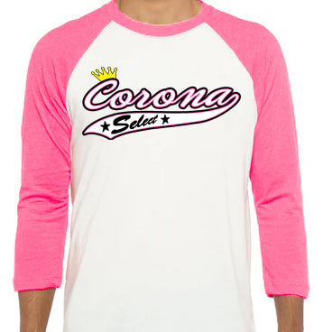 Select Raglan 3/4 Sleeve T-Shirt - Hot Pink