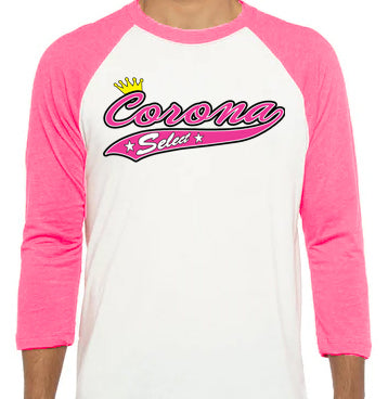 Select Raglan 3/4 Sleeve T-Shirt - Hot Pink