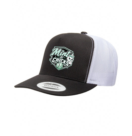 Mint N' Chicks Snapback Trucker Hat - Black/White