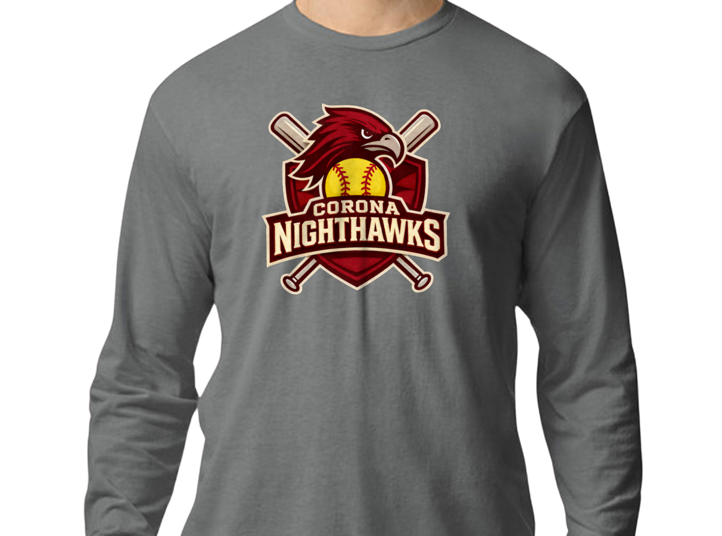 Nighthawks Long Sleeve T-Shirt - Gray