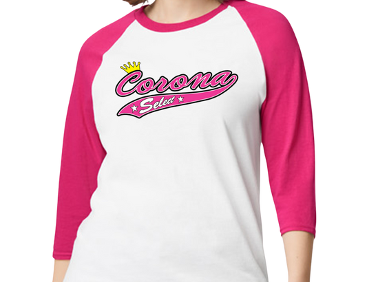 Select Raglan 3/4 Sleeve T-Shirt - Pink