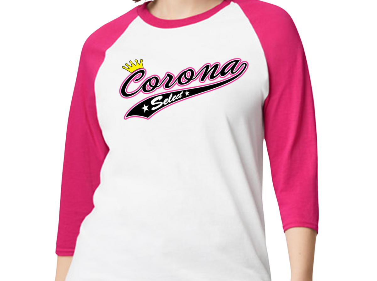 Select Raglan 3/4 Sleeve T-Shirt - Pink