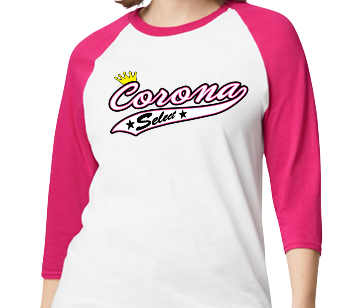 Select Raglan 3/4 Sleeve T-Shirt - Pink