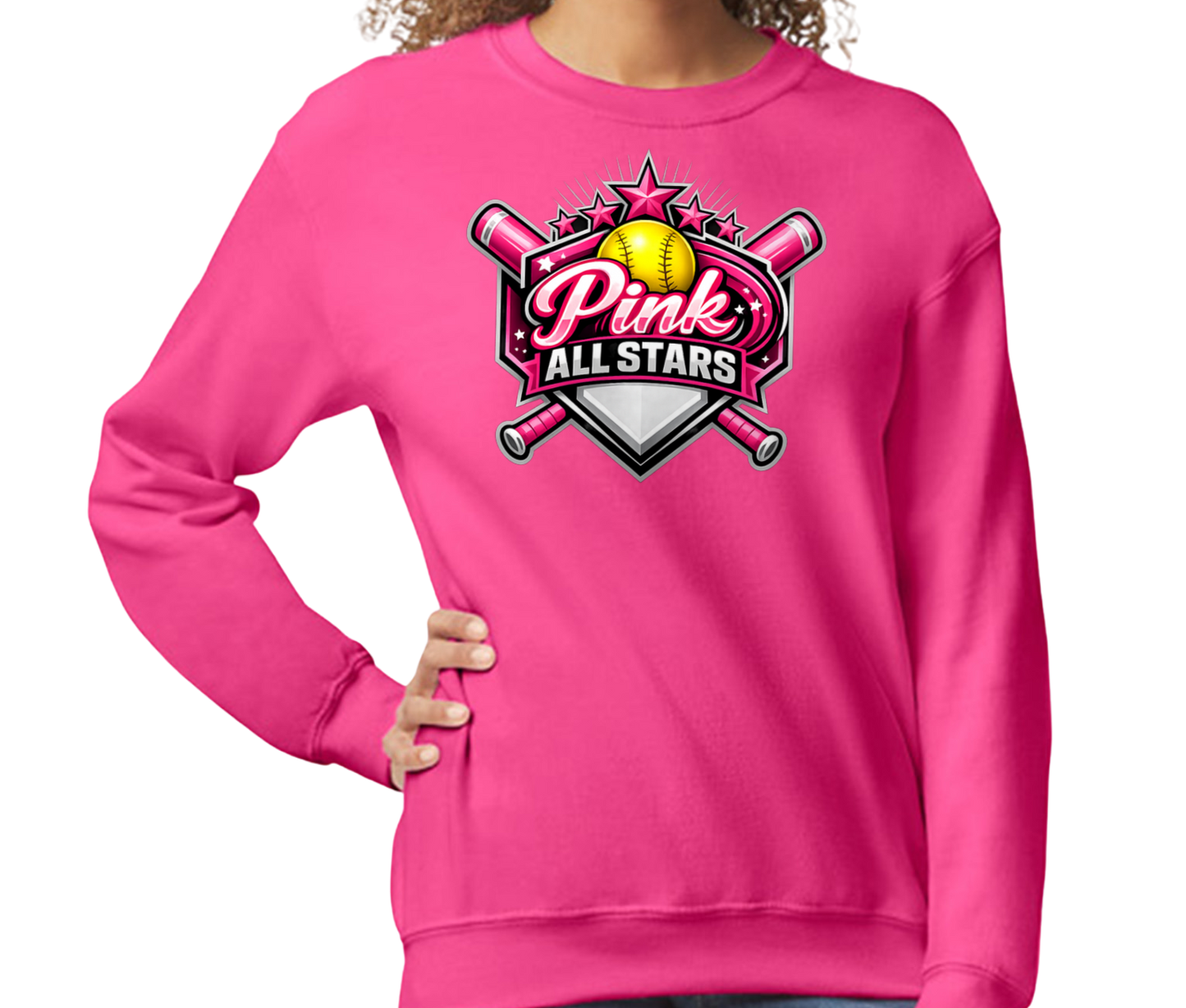 Pink All Stars Crew Sweatshirt - Pink