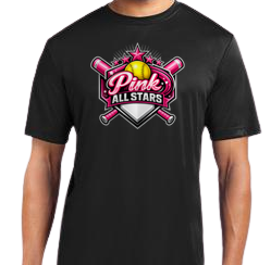 Pink All Stars Dryfit T-Shirt - Black