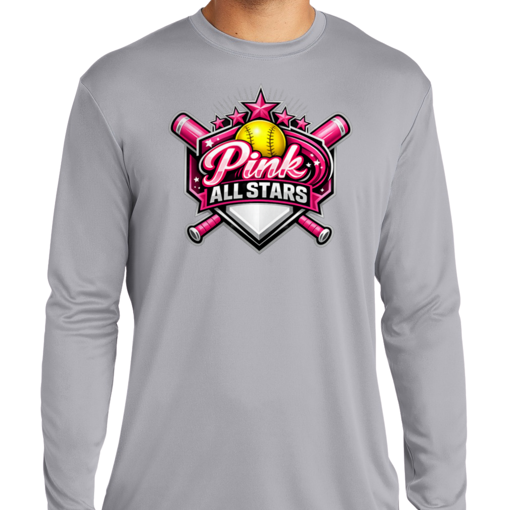 Pink All Stars Dryfit Long Sleeve Shirt - Gray