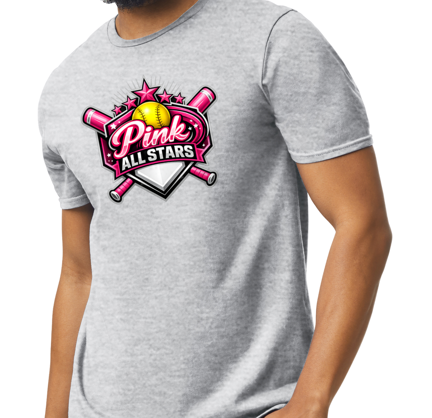 Pink All Stars Softstyle T-Shirt - Gray