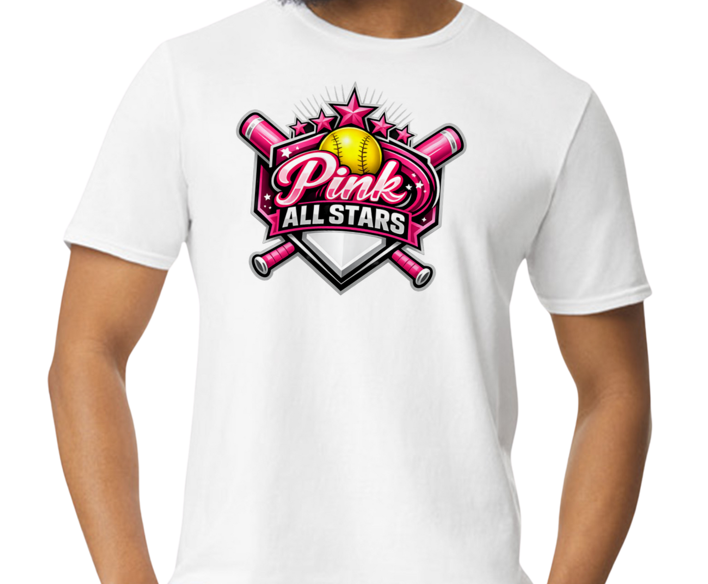 Pink All Stars Softstyle T-Shirt - White