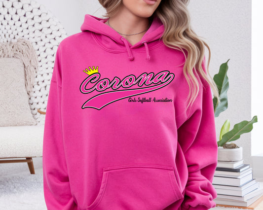 Corona Softball Pullover Hoodie - Pink (Style 3)