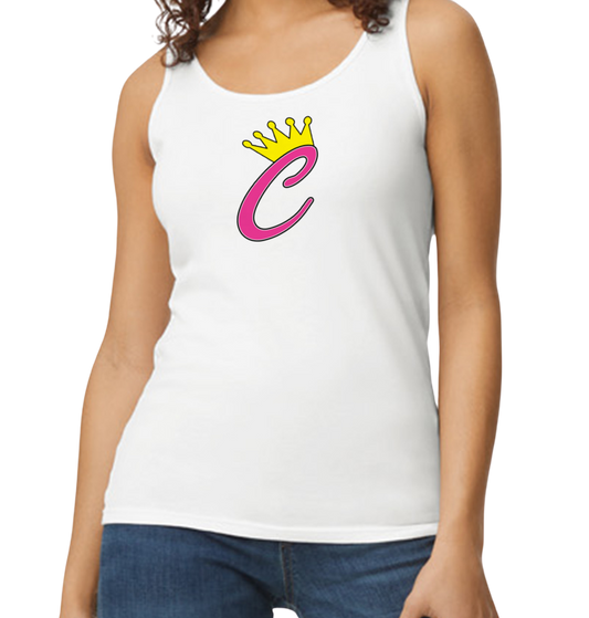 Corona Softball Softstyle Women's Fitted Tank Top - White (Style 5)