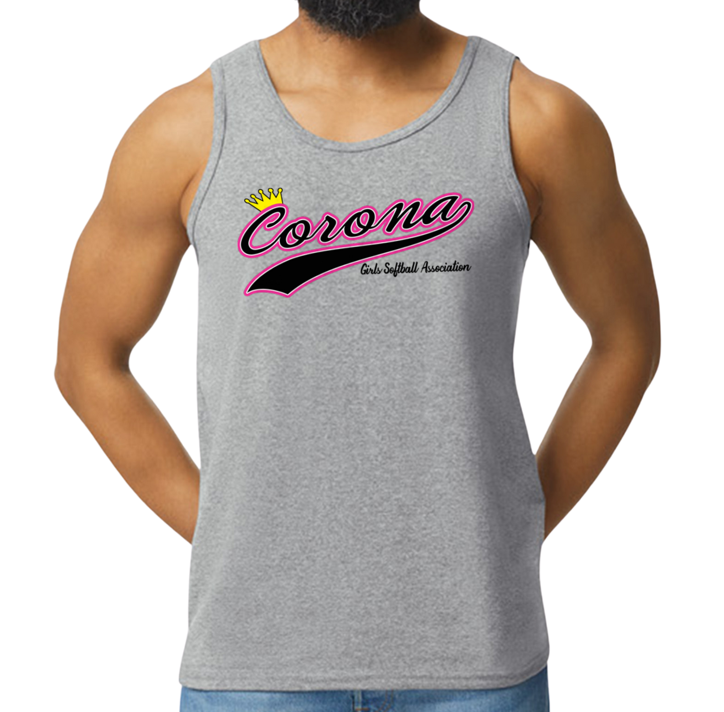 Corona Softball Men's Tank Top - Gray (Style 3)