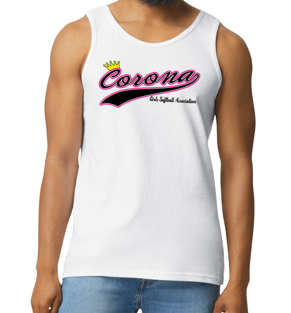 Corona Softball Men's Tank Top - White (Style 2)