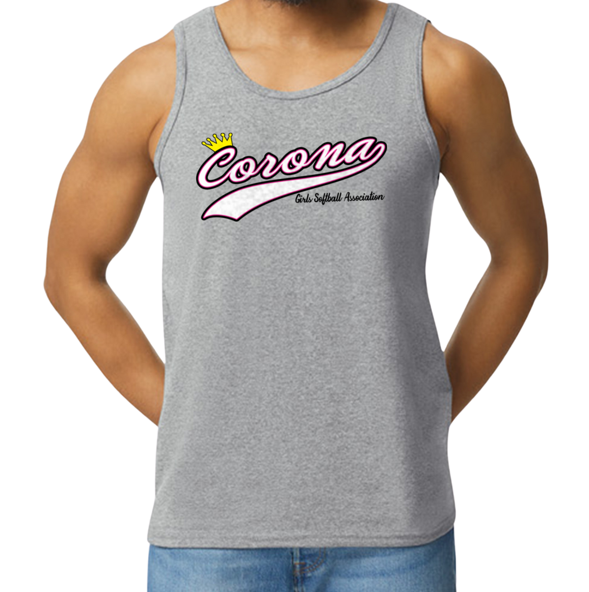 Corona Softball Men's Tank Top - Gray (Style 7)