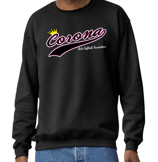 Corona Softball Crew Sweatshirt - Black (Style 6)