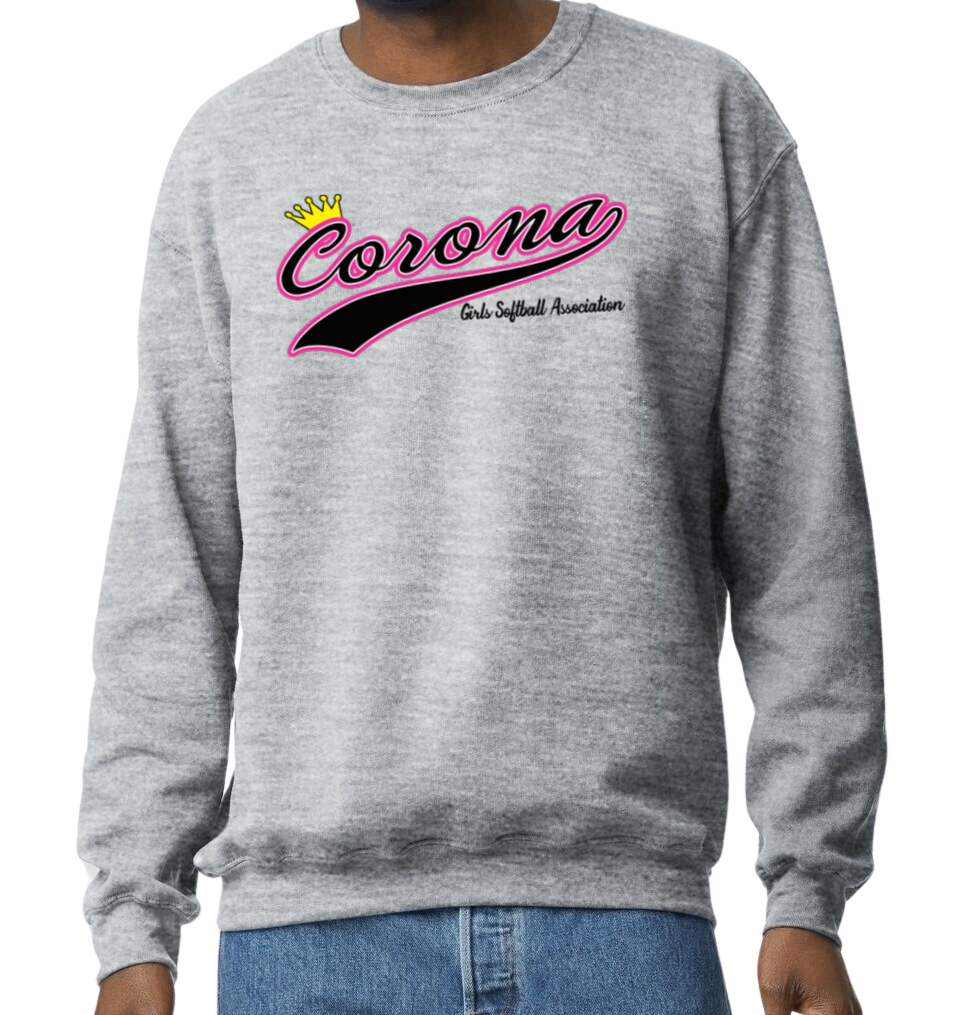 Corona Softball Crew Sweatshirt - Gray (Style 4)
