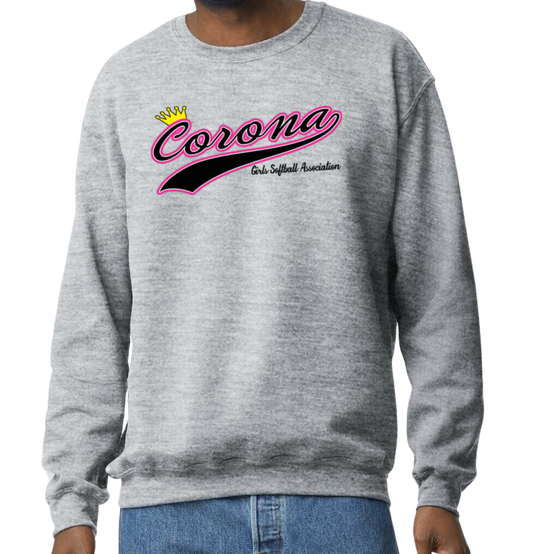 Corona Softball Crew Sweatshirt - Gray (Style 4)