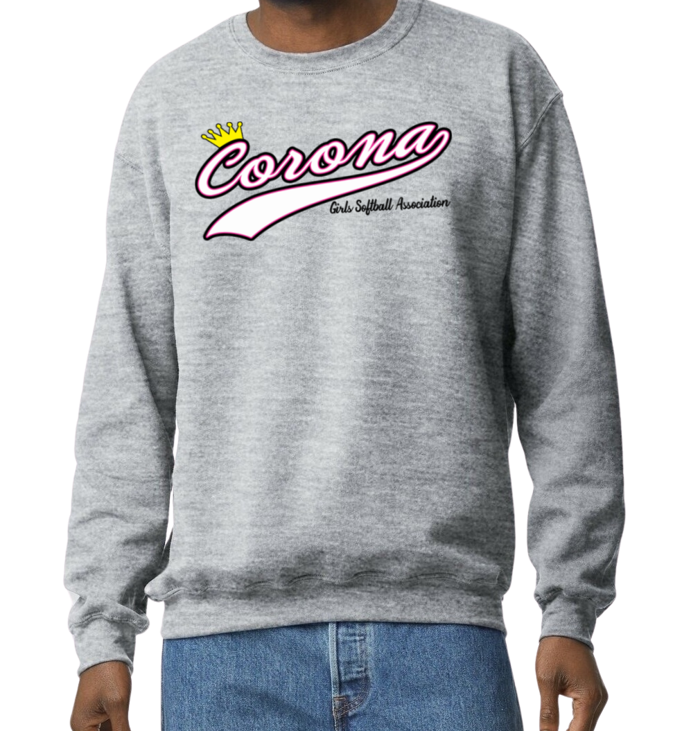 Corona Softball Crew Sweatshirt - Gray (Style 7)