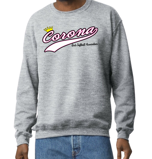 Corona Softball Crew Sweatshirt - Gray (Style 7)