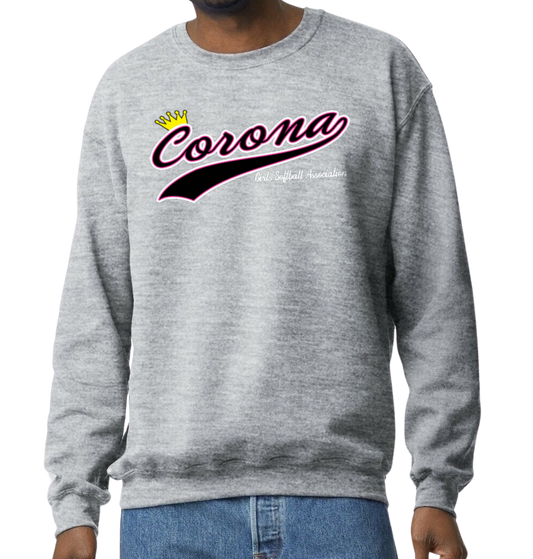Corona Softball Crew Sweatshirt - Gray (Style 5)