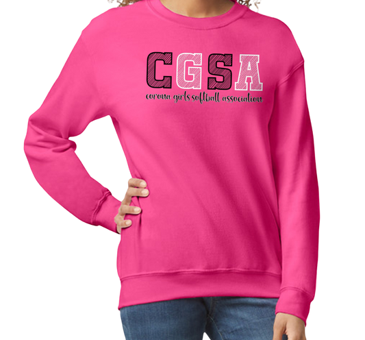 Corona Softball Crew Sweatshirt - Pink (Style 4)