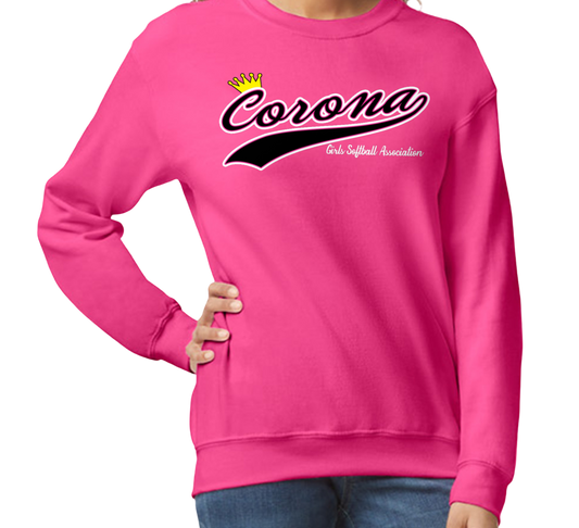 Corona Softball Crew Sweatshirt - Pink (Style 3)