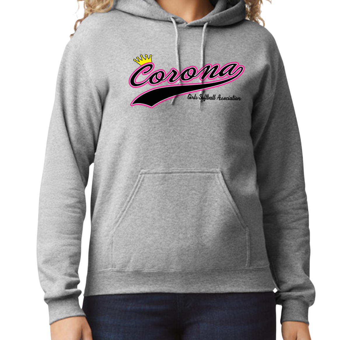 Corona Softball Pullover Hoodie - Gray (Style 4)
