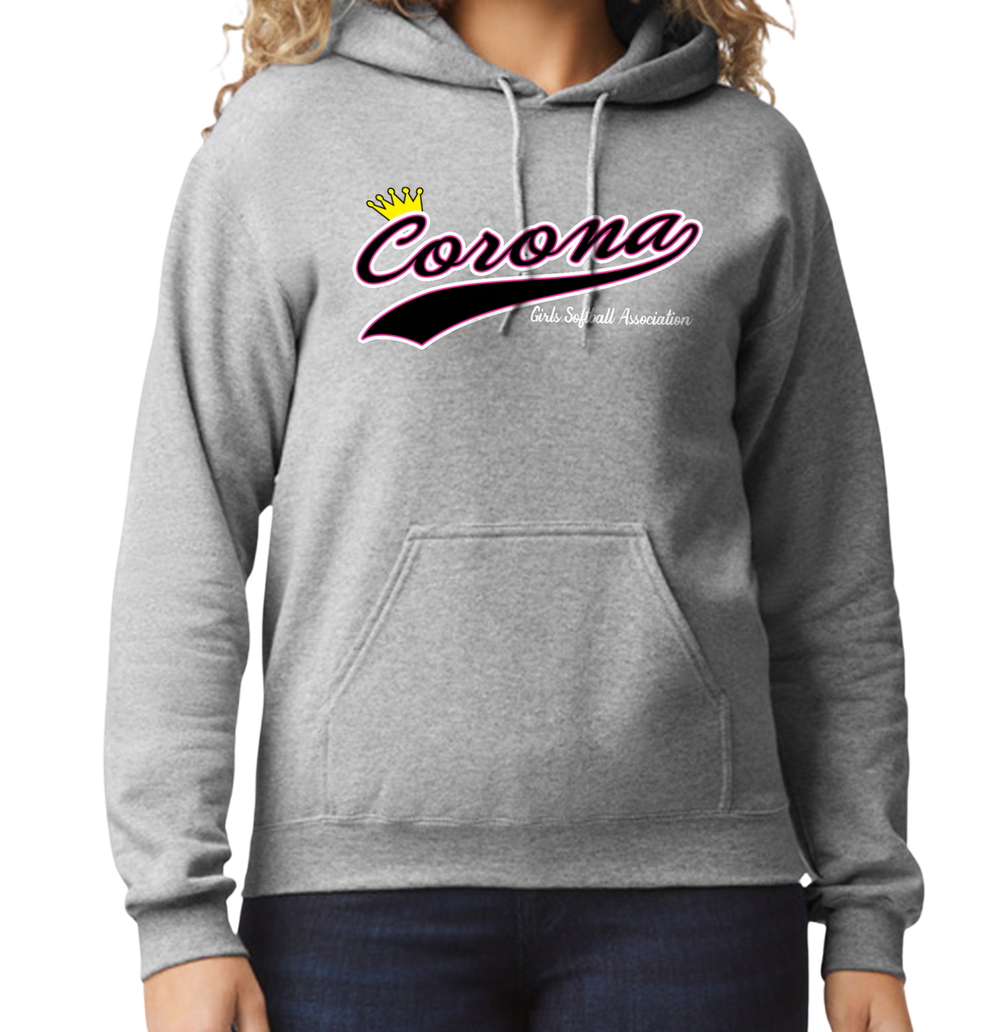 Corona Softball Pullover Hoodie - Gray (Style 5)