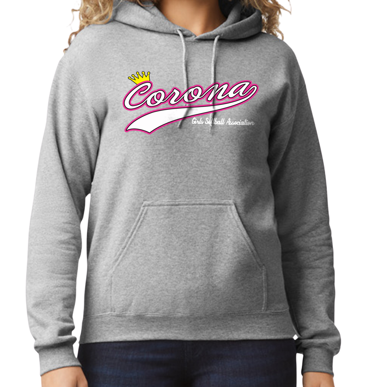 Corona Softball Pullover Hoodie - Gray (Style 6)