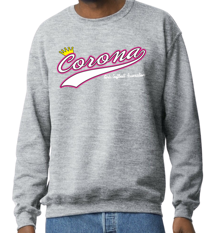 Corona Softball Crew Sweatshirt - Gray (Style 6)