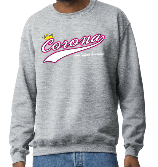 Corona Softball Crew Sweatshirt - Gray (Style 6)