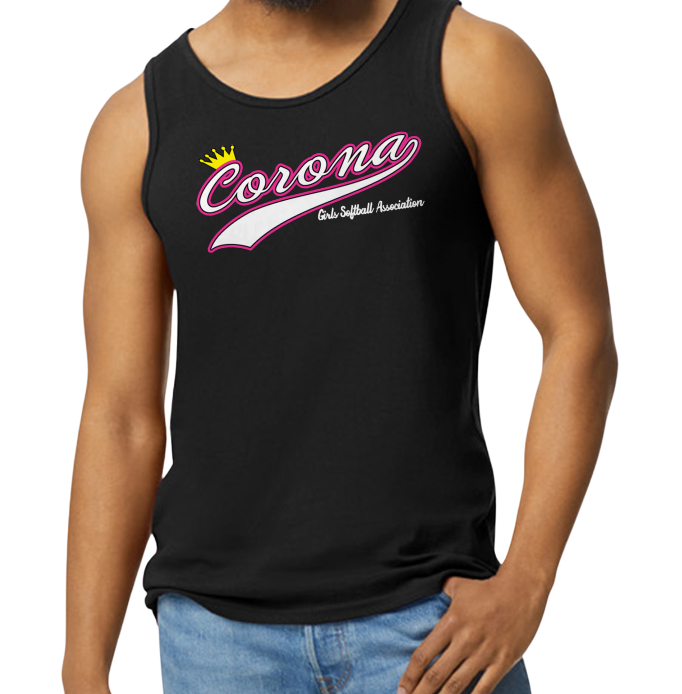 Corona Softball Men's Tank Top - Black (Style 4)
