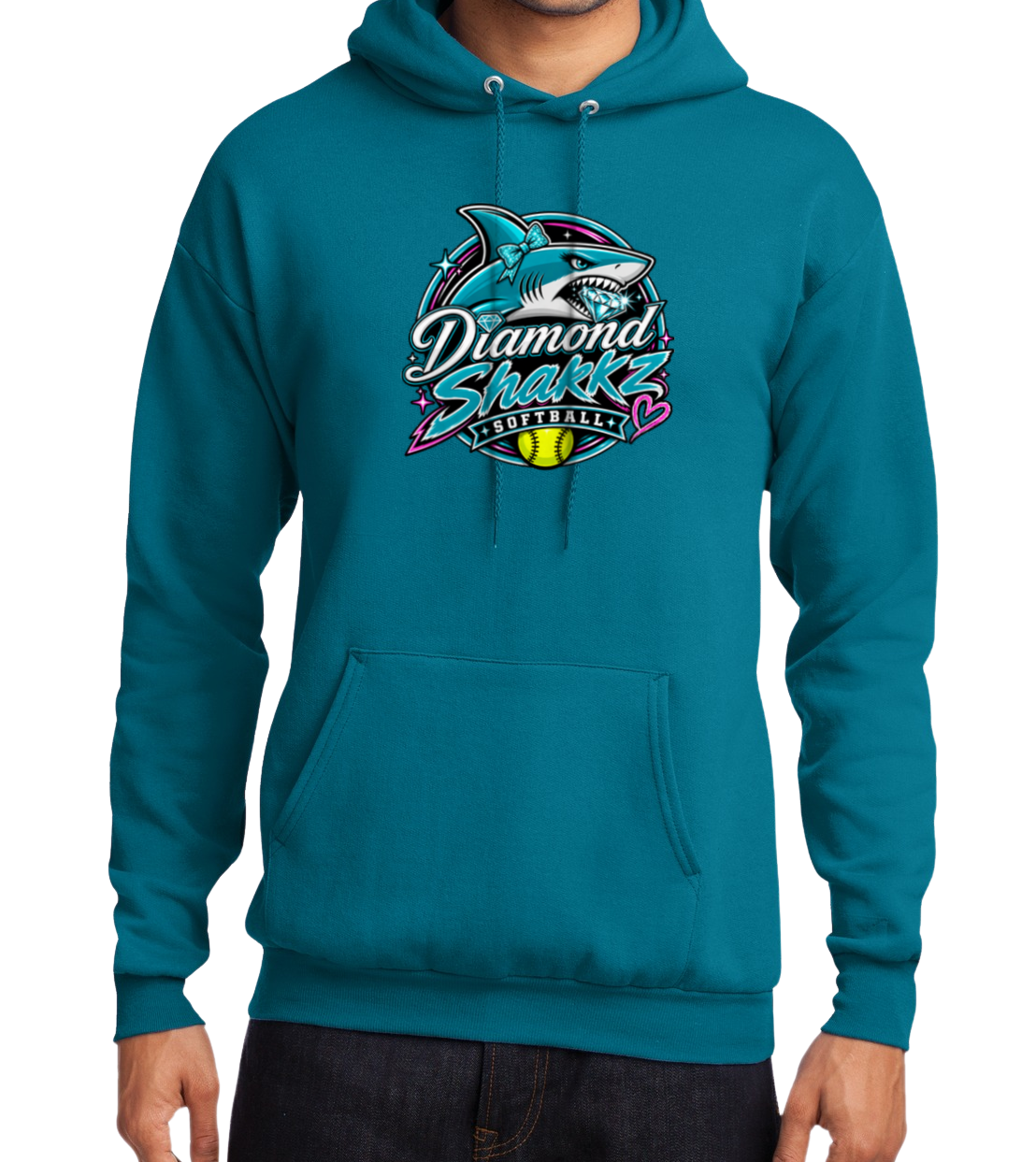 Diamond Sharkz Pullover Hoodie - Teal