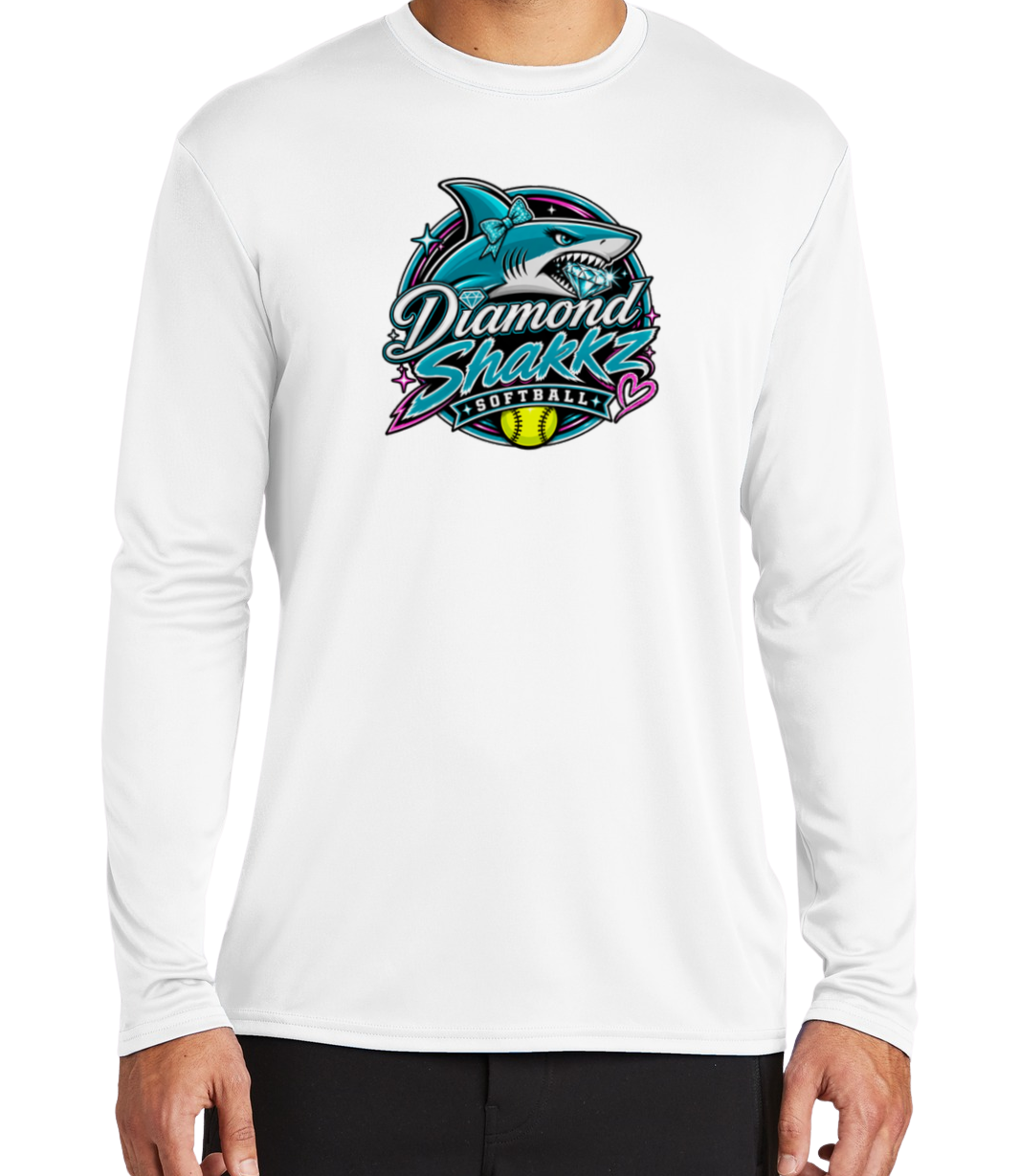 Diamond Sharkz Dryfit Long Sleeve Shirt - White