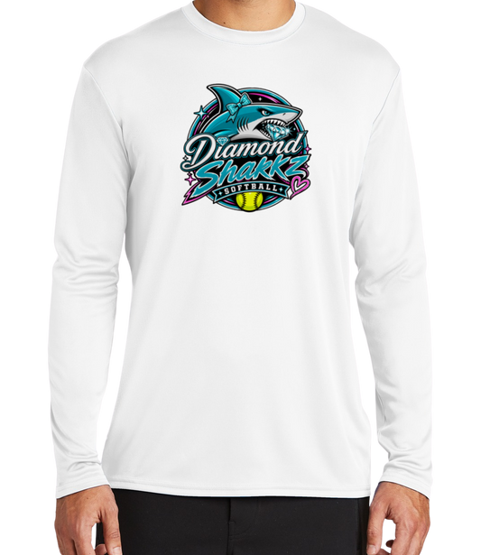 Diamond Sharkz Dryfit Long Sleeve Shirt - White