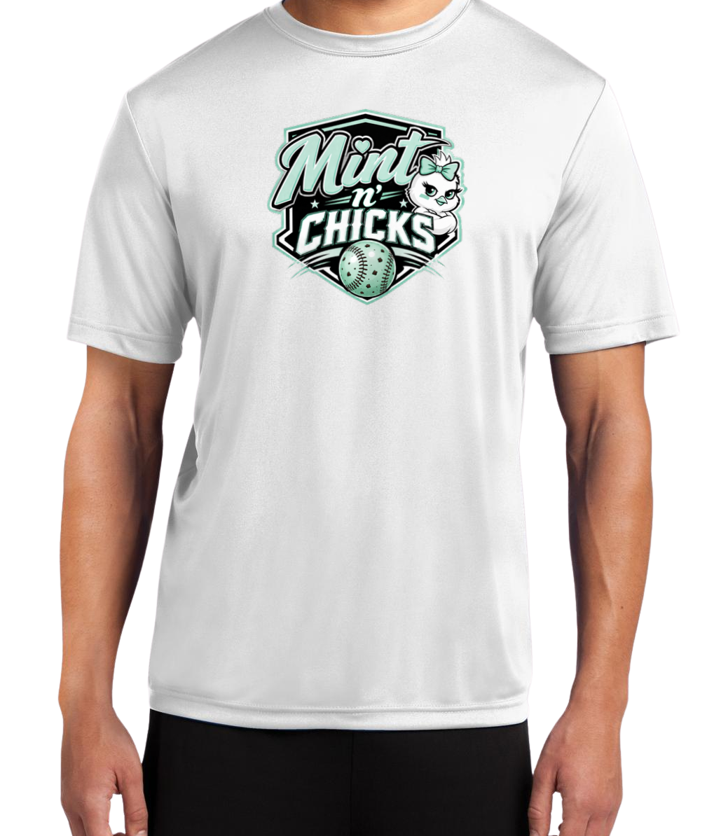 Mint N' Chicks Dryfit Performance Tee - White