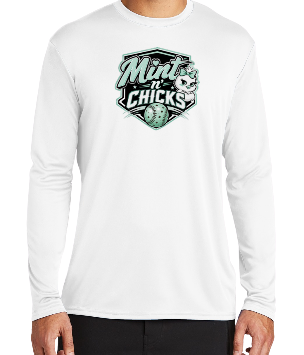 Mint N' Chicks Dryfit Long Sleeve Shirt - White