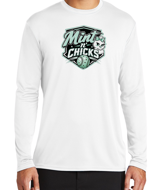 Mint N' Chicks Dryfit Long Sleeve Shirt - White