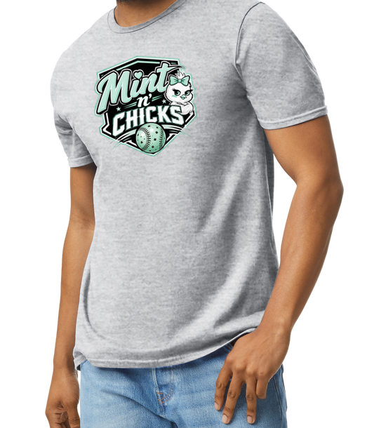 Mint N' Chicks Softstyle T-Shirt - Gray