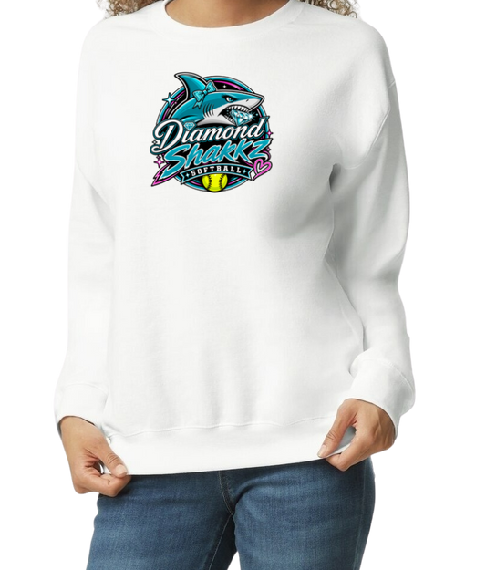 Diamond Sharkz Crew Sweatshirt - White