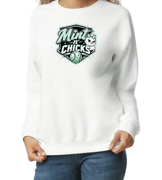 Mint N' Chicks Crew Sweatshirt - White