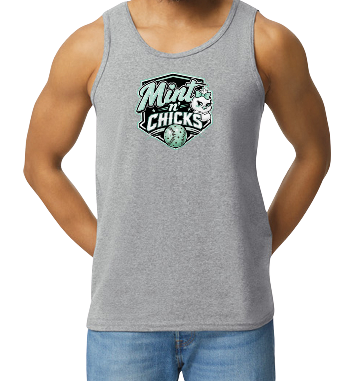Mint N' Chicks Men's Tank Top - Gray